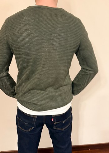 Gri Erkek Triko Sweatshirt - Görsel 6