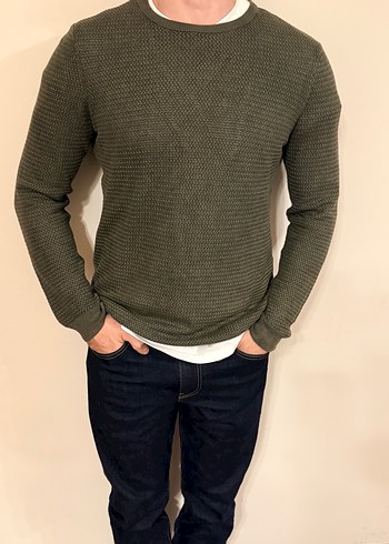 Gri Erkek Triko Sweatshirt - Görsel 3