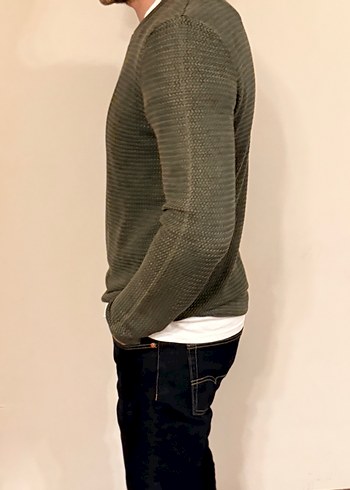 Gri Erkek Triko Sweatshirt - Görsel 5