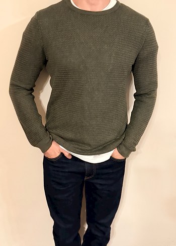 Gri Erkek Triko Sweatshirt - Görsel 2