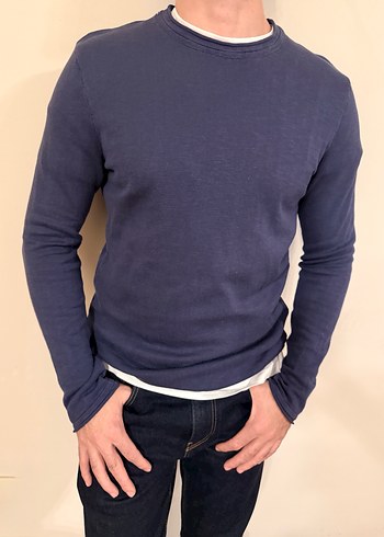 Erkek Lacivert Kazak - Görsel 2