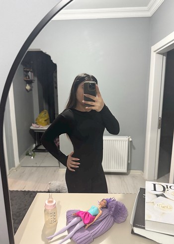 Siyah Yüksek YakalıTulum - Görsel 2