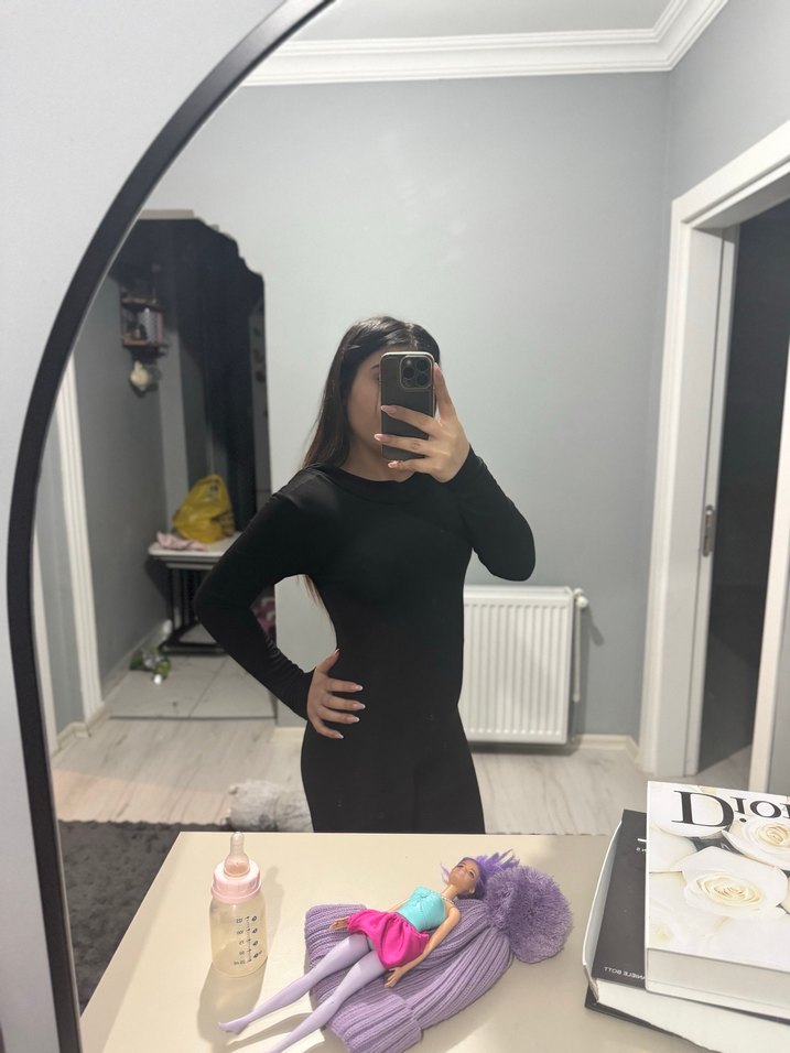 Siyah Yüksek YakalıTulum - Görsel 2