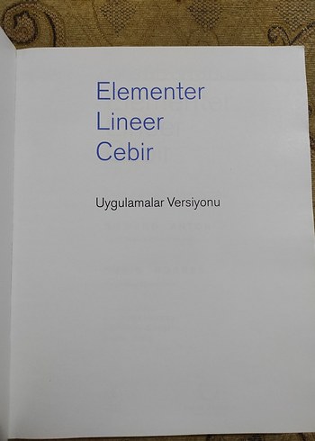 Elementer Lineer Cebir Uygulamalar Versiyonu - Görsel 2