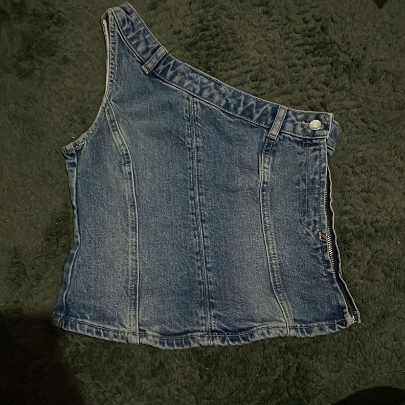 Kot Kumaşlı Tek Omuzlu Kadın Büstiyer - Görsel 3