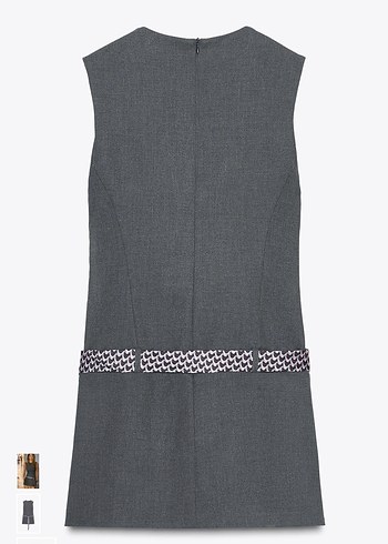 Gri Denim Tie-Dye Mini Elbise - Görsel 6