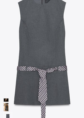 Gri Denim Tie-Dye Mini Elbise - Görsel 5