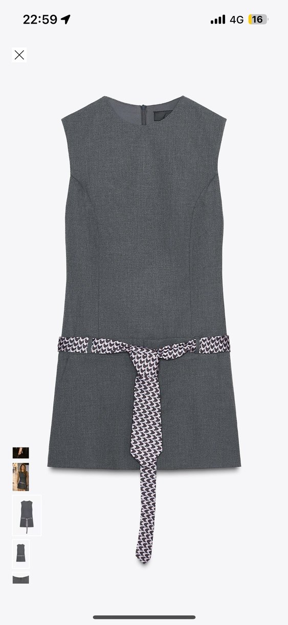 Gri Denim Tie-Dye Mini Elbise - Görsel 5