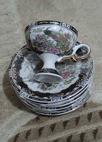 ORİJİNAL ÇİÇEK DESENLİ 6'LI PORSELEN FİNCAN SETİ - Görsel 4