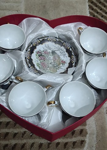 ORİJİNAL ÇİÇEK DESENLİ 6'LI PORSELEN FİNCAN SETİ - Görsel 3