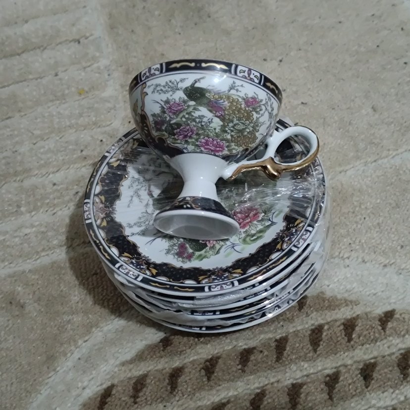 ORİJİNAL ÇİÇEK DESENLİ 6'LI PORSELEN FİNCAN SETİ - Görsel 4