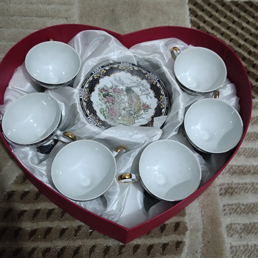 ORİJİNAL ÇİÇEK DESENLİ 6'LI PORSELEN FİNCAN SETİ - Görsel 3