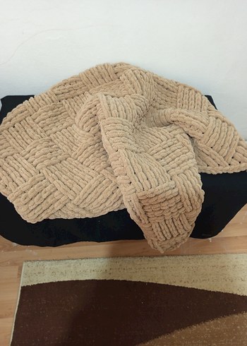 Bej Örgü bebek Battaniyesi - Görsel 2