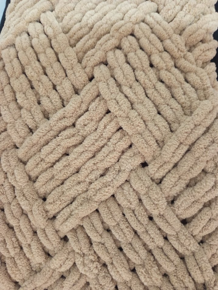 Bej Örgü bebek Battaniyesi - Görsel 4