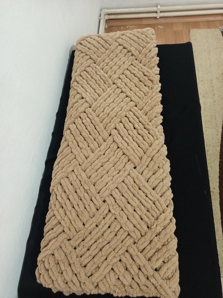 Bej Örgü bebek Battaniyesi - Görsel 3