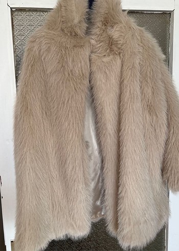 Bej Kadın Midi Boy Suni Kürk - Görsel 2