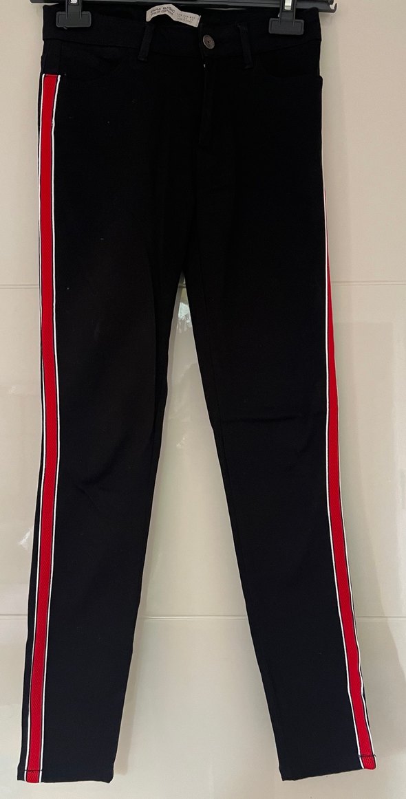 Yanları Çizgili Siyah Spor Kadın Pantolon - Görsel 4