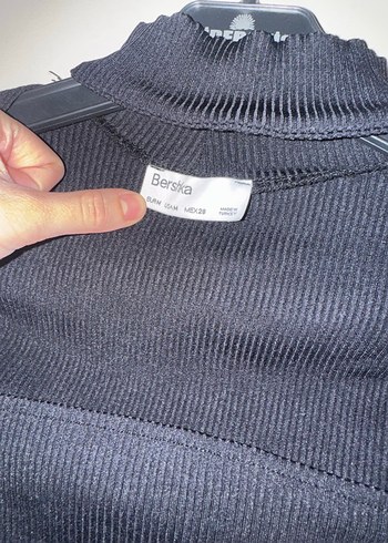 Bershka Kadın Siyah Boğazlı İnce Triko Kazak - Görsel 2