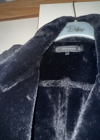 Zara Kürklü Siyah Süet Biker Ceket - Görsel 2