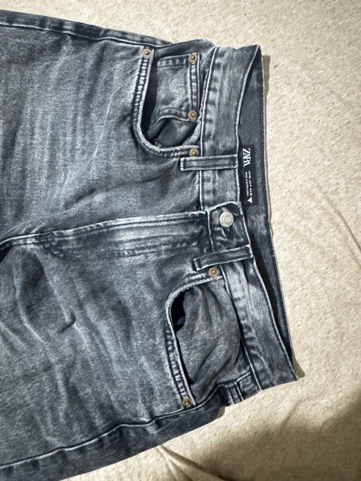 Zara boru paça gri jean - Görsel 4