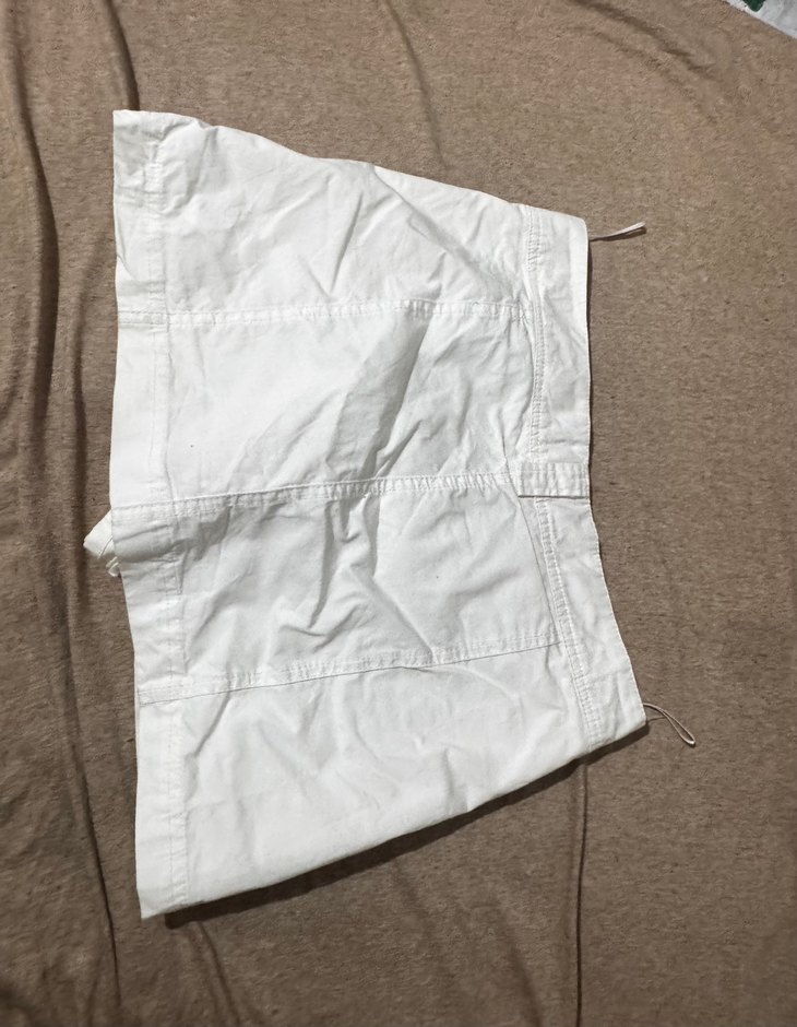 Zara Beyaz Kemerli Keten Mini Etek - Görsel 3