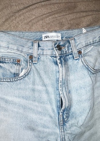 Zara buz mavisi Loose Fit Kadın Denim Pantolon - Görsel 3