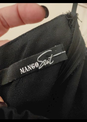 Mango Siyah Straplez Mini Abiye Elbise - Görsel 6
