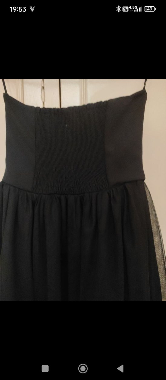 Mango Siyah Straplez Mini Abiye Elbise - Görsel 5