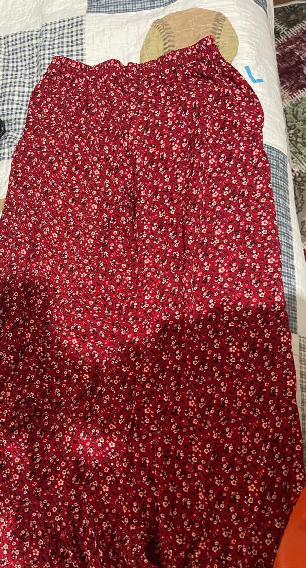 Kırmızı Bohem Uzun  Etek - Görsel 2