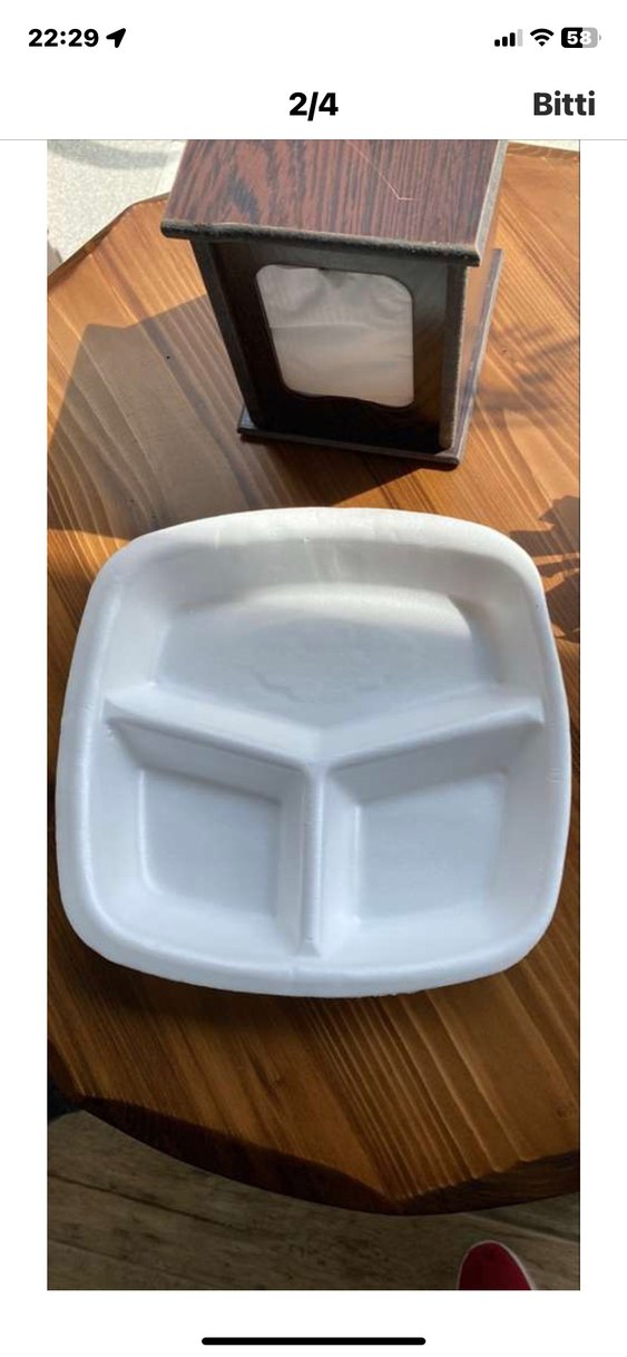 Kullan at  tobldot tabağı Beyaz Bölmeli Yemek Tabağı - Görsel 2