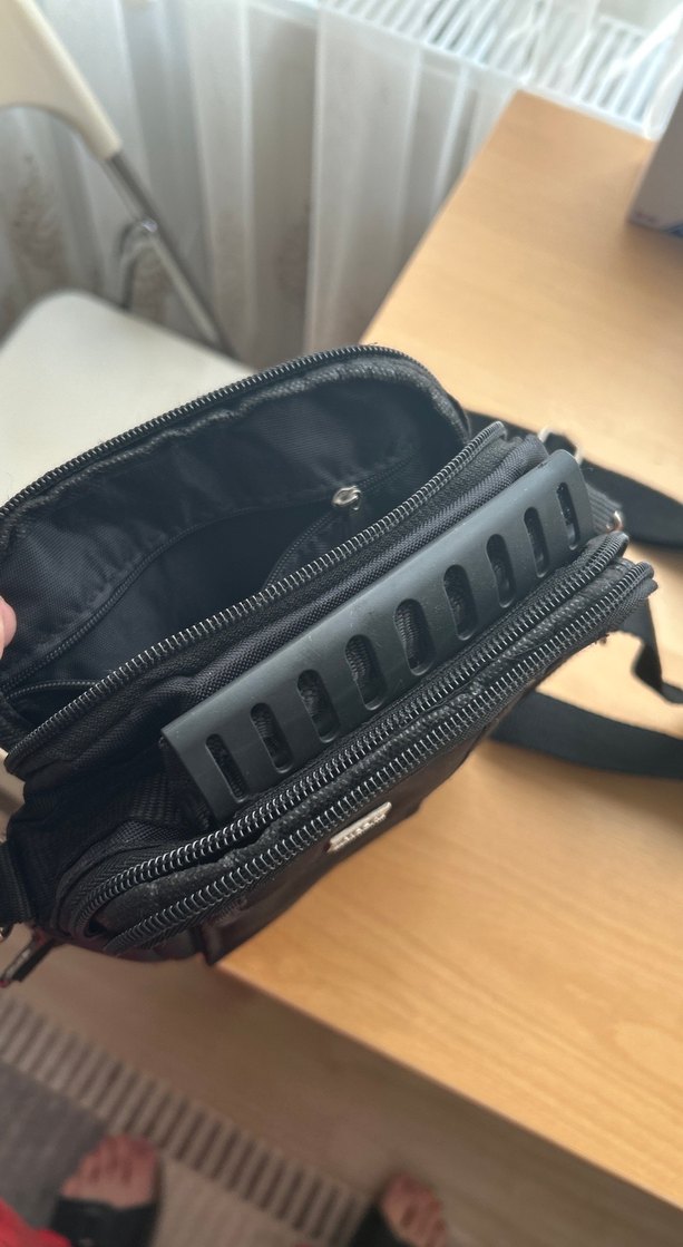 Siyah Erkek Omuz Çantası, Tokalı - Görsel 5