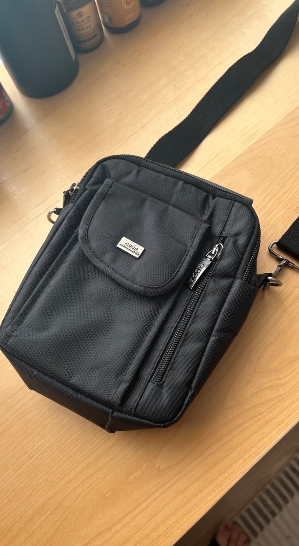 Siyah Erkek Omuz Çantası, Tokalı - Görsel 4