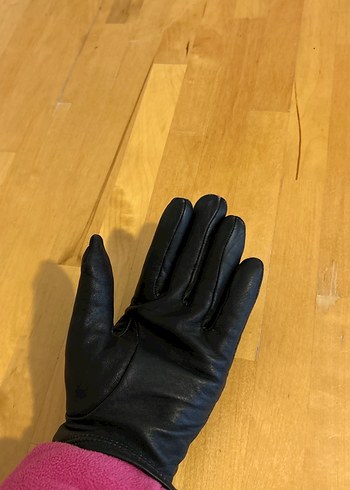 Siyah orjinal kuzu Deri Biker Kadın Eldiveni - Görsel 3