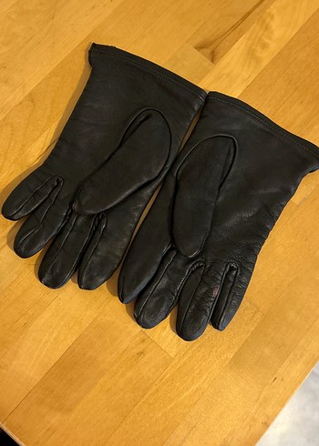 Siyah orjinal kuzu Deri Biker Kadın Eldiveni - Görsel 7