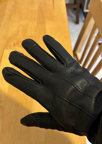 Siyah orjinal kuzu Deri Biker Kadın Eldiveni - Görsel 6