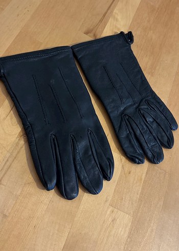 Siyah orjinal kuzu Deri Biker Kadın Eldiveni - Görsel 2