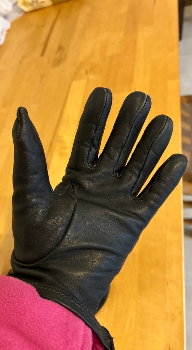 Siyah orjinal kuzu Deri Biker Kadın Eldiveni - Görsel 5
