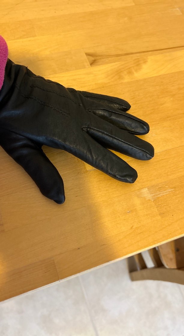 Siyah orjinal kuzu Deri Biker Kadın Eldiveni - Görsel 4