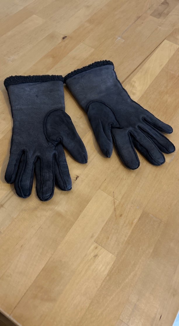 Süet Kadın Siyah Deri Kürklü Eldivenler - Görsel 3