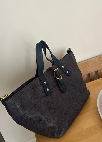 DESA marka sıfır çanta  Tokalı Gri lDeri Kadın Çantası - Görsel 3