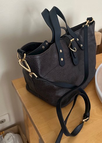 DESA marka sıfır çanta  Tokalı Gri lDeri Kadın Çantası - Görsel 4