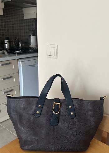 DESA marka sıfır çanta  Tokalı Gri lDeri Kadın Çantası - Görsel 2