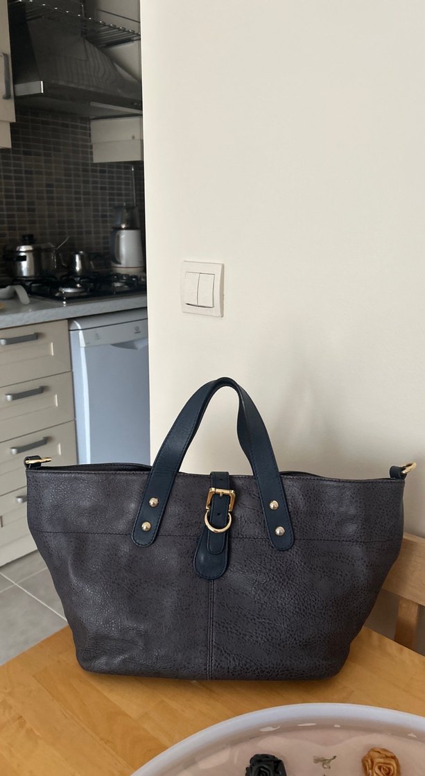 DESA marka sıfır çanta  Tokalı Gri lDeri Kadın Çantası - Görsel 2