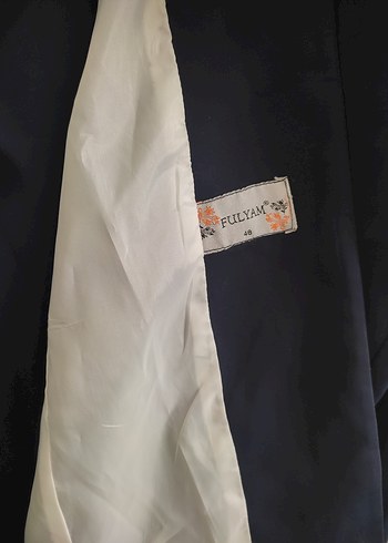 Düğmeli Uzun Anne Düğün Kıyafeti, Beyaz Mavi, 48 beden astarlı - Görsel 4