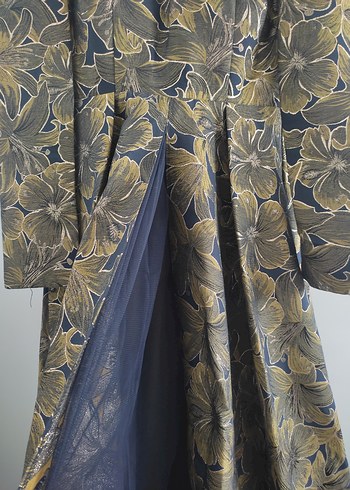 Drapeli Uzun Kollu Gold Kadın Abiye s-m (36-40) beden uyumlu - Görsel 3