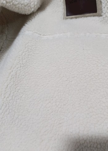 Bej Süet Kadın Ceket, Kürk Detaylı, Midi Boy - Görsel 5