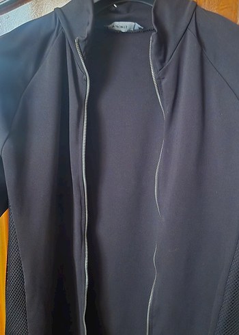 xl Beden Siyah LCW Sports V Yakalı Fermuarlı Kadın Ceket