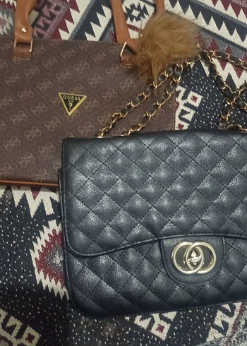 Kapitone Deri Kadın Çanta Siyah - Görsel 8