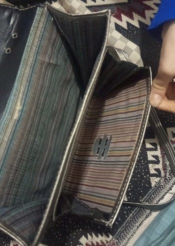 Gri Deri Tokalı Bohem Kadın Çanta 2'lii - Görsel 5