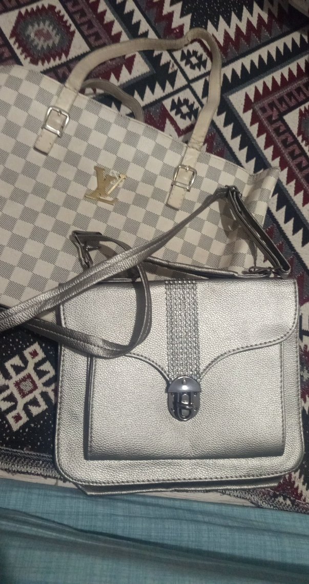 Gri Deri Tokalı Bohem Kadın Çanta 2'lii - Görsel 4